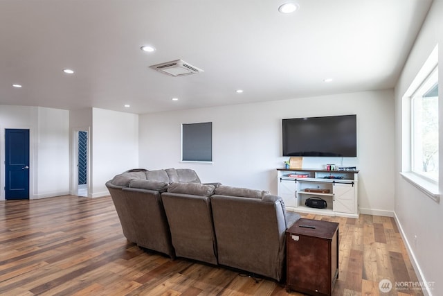 living room featuring hardwood / wood-style floors