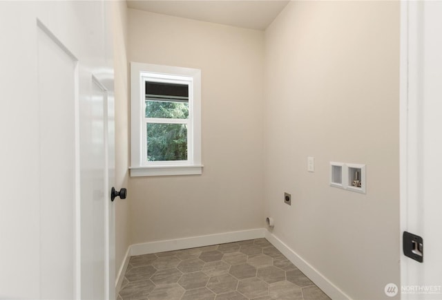 washroom with baseboards, laundry area, washer hookup, and hookup for an electric dryer