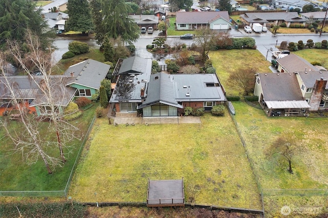 aerial view with a residential view