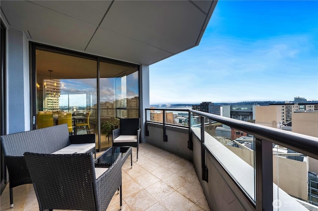 balcony with a view of city