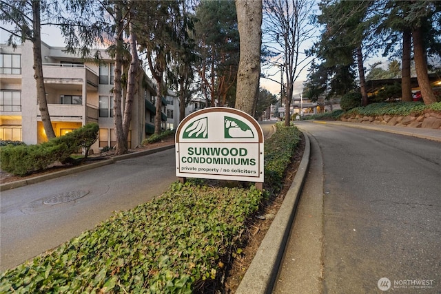 view of community sign