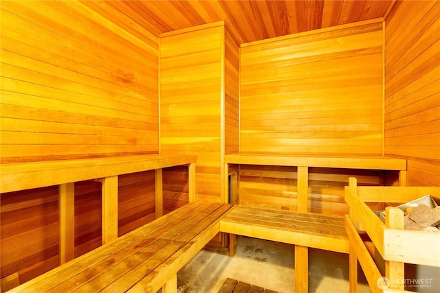 view of sauna