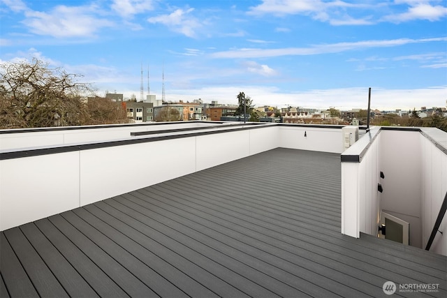 deck with a city view