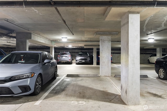 view of parking garage