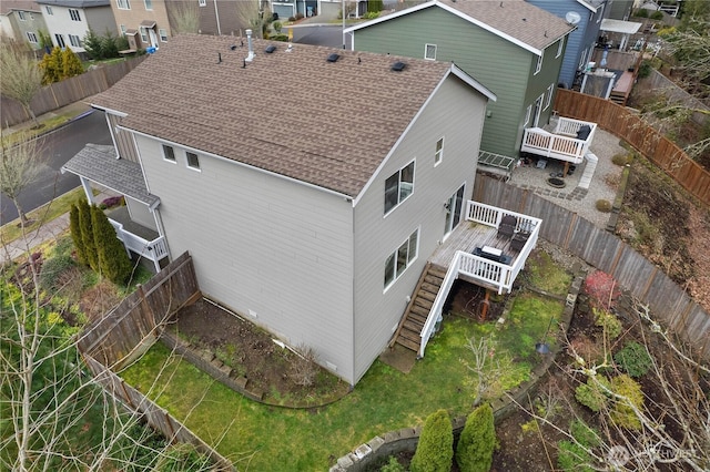 drone / aerial view with a residential view