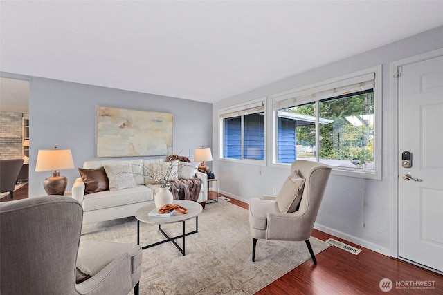 living room featuring hardwood / wood-style flooring