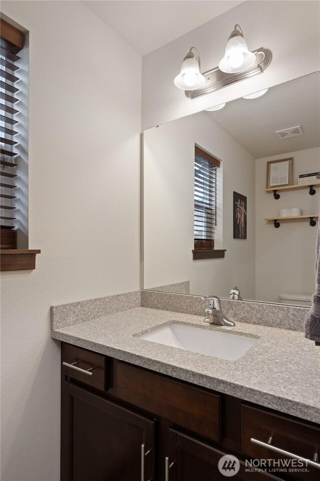 bathroom with toilet and vanity