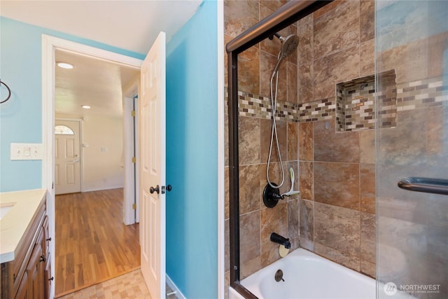 1314 N Callow Ave, Bremerton, WA 98312 - bathroom featuring shower / bath combination with glass door and vanity