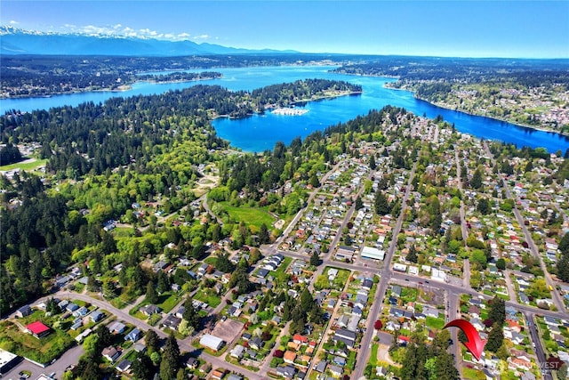 1314 N Callow Ave, Bremerton, WA 98312 - drone / aerial view with a water and mountain view and a forest view