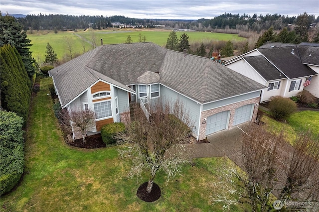 bird's eye view featuring a rural view