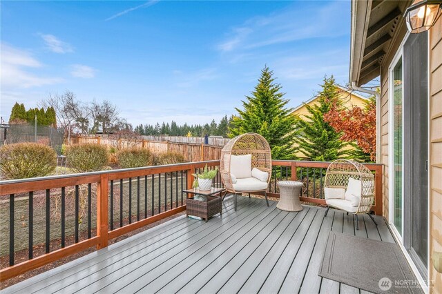 wooden terrace with fence