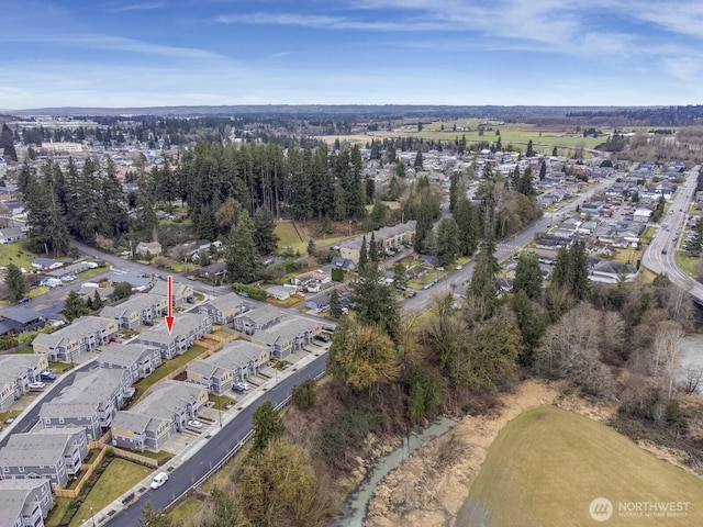 aerial view featuring a residential view