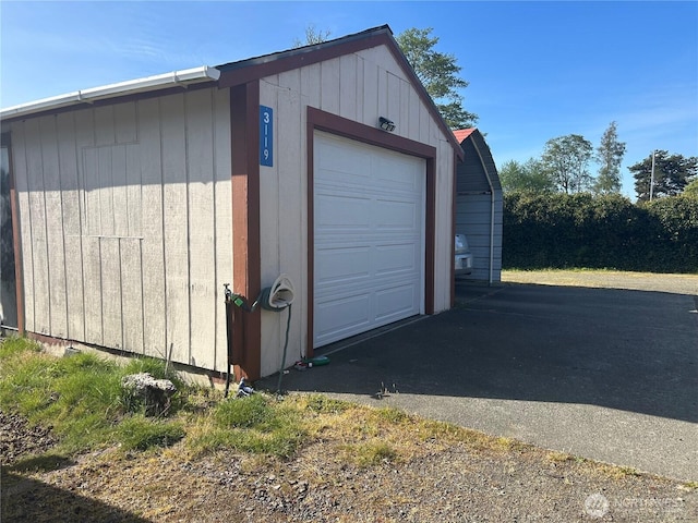 garage with driveway