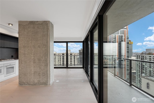 balcony with a view of city