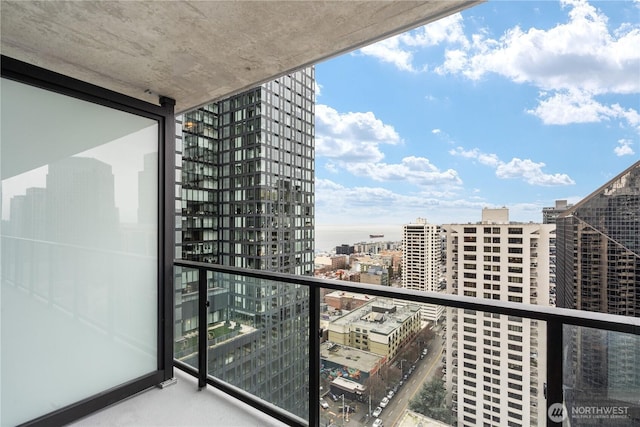 balcony featuring a view of city