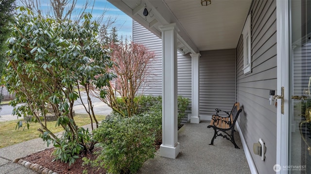 view of patio with a porch