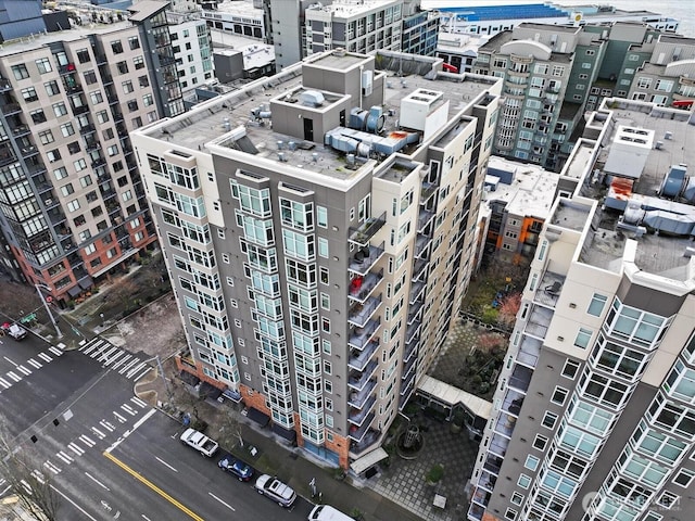 aerial view featuring a city view