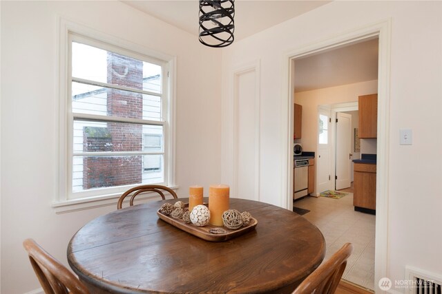 dining room with visible vents