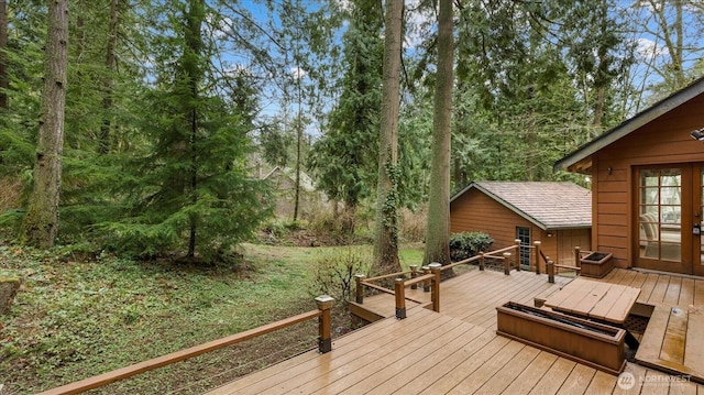 deck with french doors