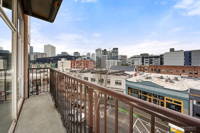 balcony with a city view