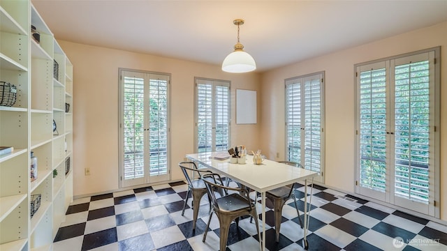 dining area featuring tile patterned floors