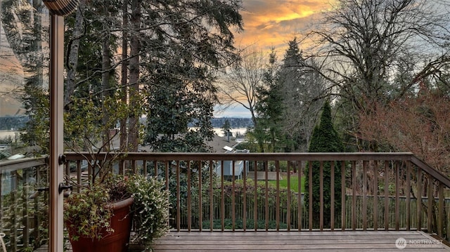 view of deck at dusk