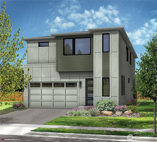 view of front of property with driveway and an attached garage