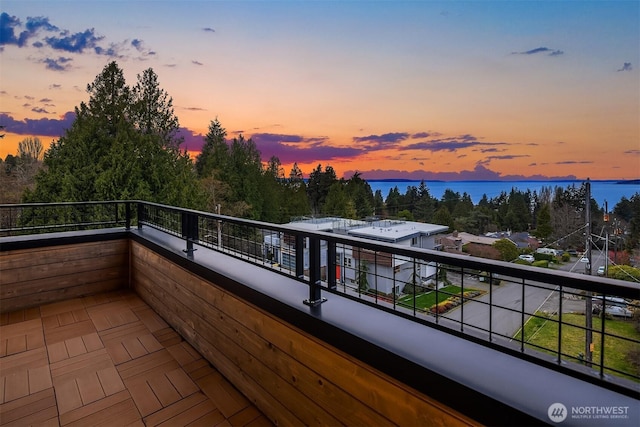 balcony with a water view