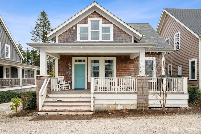 view of front of property with covered porch