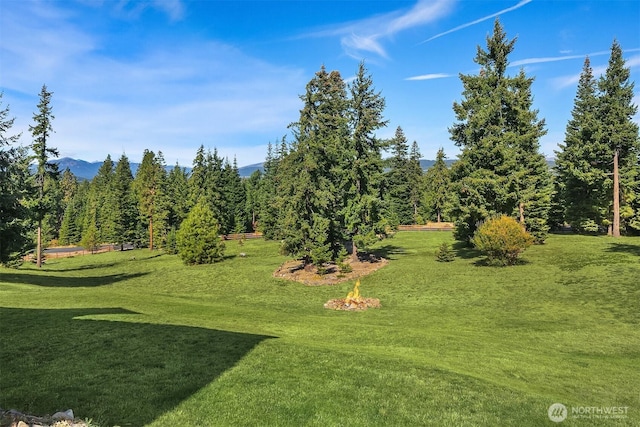 surrounding community with a yard