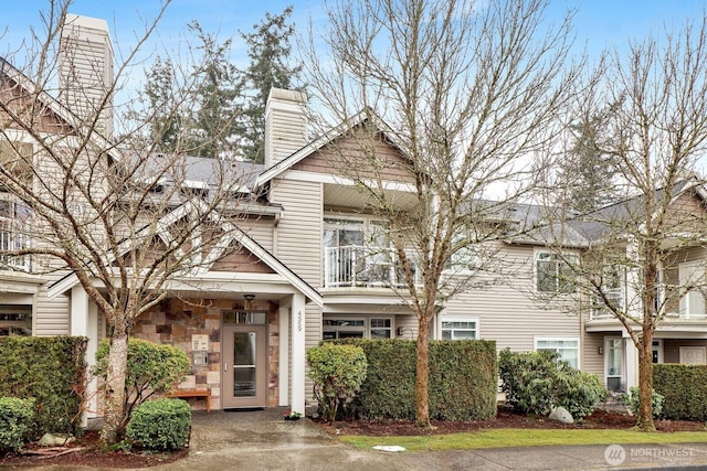 view of front of house featuring stone siding