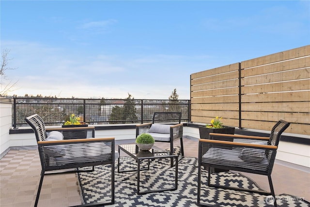 view of patio with an outdoor living space