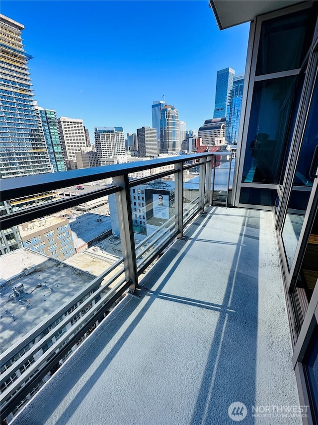 balcony with a city view