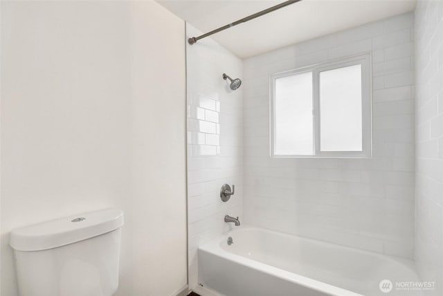 full bath featuring toilet and shower / bathtub combination