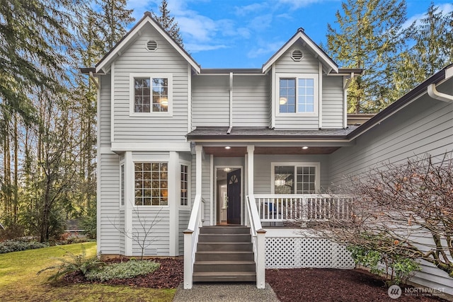 view of front of house featuring covered porch