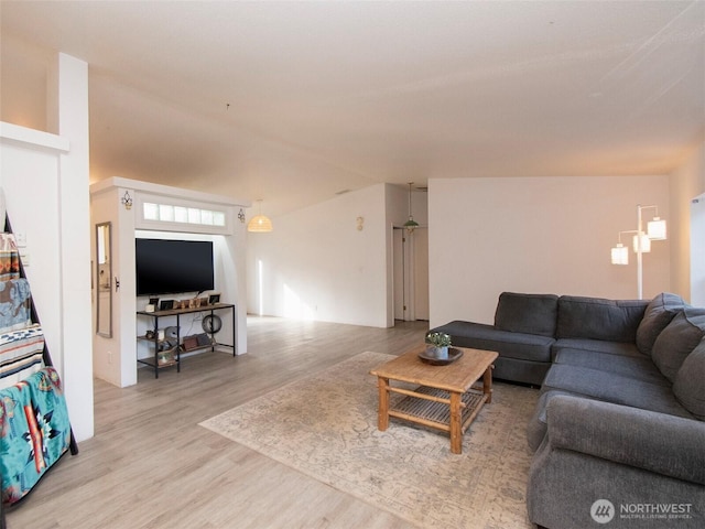 living room with light wood-type flooring