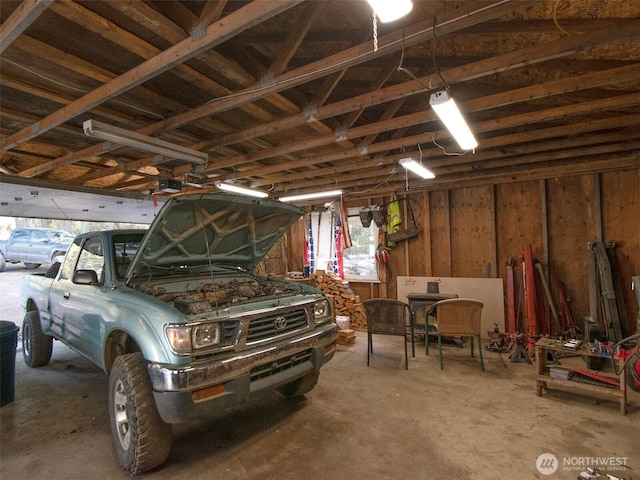 view of garage