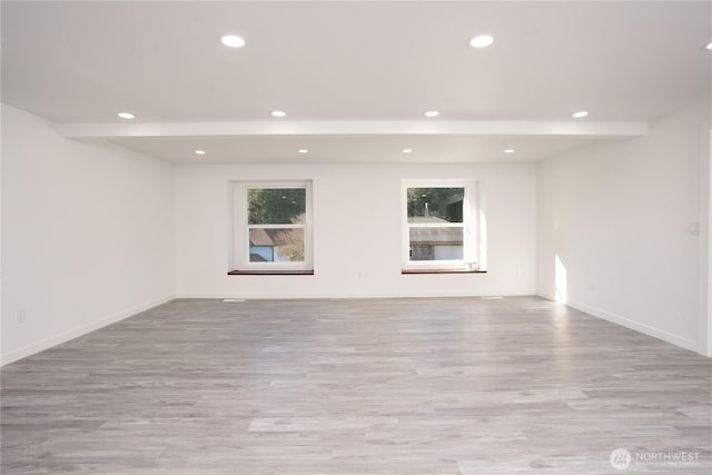 6201 53rd Street Ct W, University Place, WA 98467 - unfurnished room with a wealth of natural light, beamed ceiling, and recessed lighting