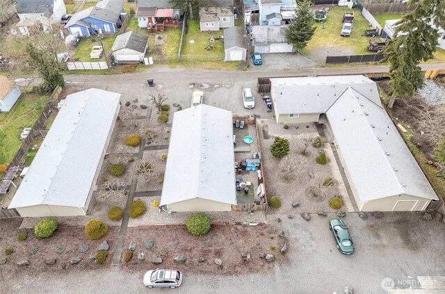 aerial view with a residential view