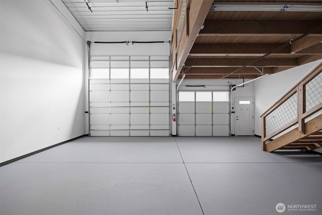 garage with baseboards