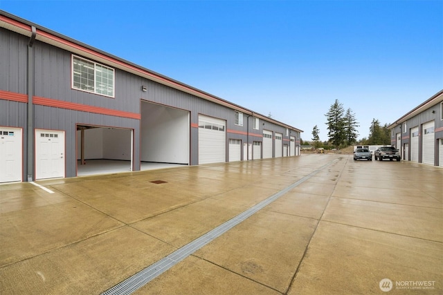 view of street with community garages