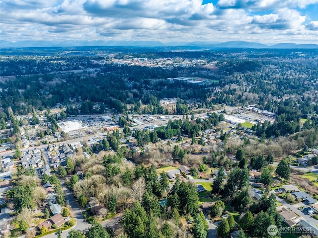 aerial view featuring a mountain view