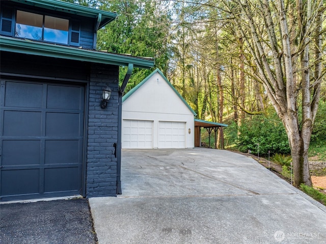 garage with a detached garage