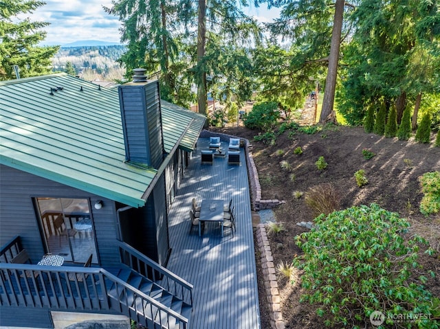 exterior space featuring a mountain view