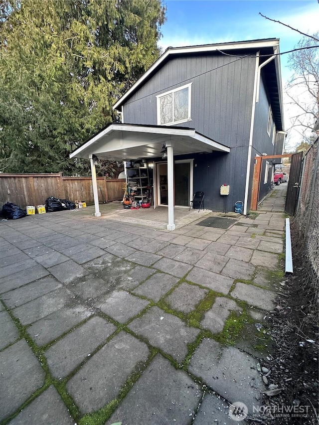 exterior space featuring a fenced backyard