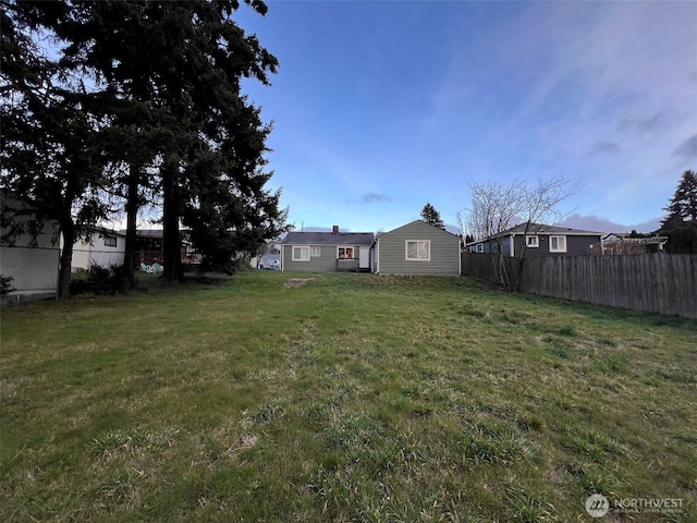 view of yard with fence