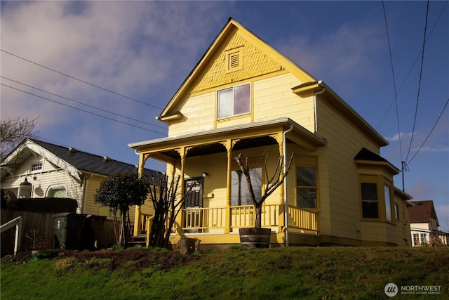 view of front of property with a porch