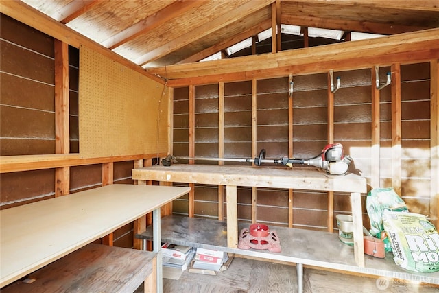 misc room featuring vaulted ceiling