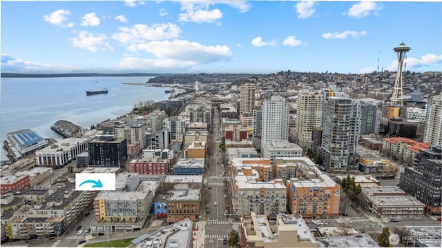 property's view of city with a water view