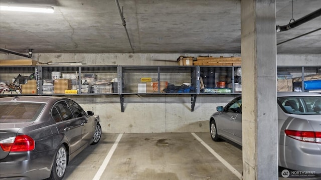 storage room with a garage